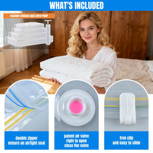 Bolsa de Almacenamiento al Vacío Comprimida, Ahorradora de Espacio, Ecológica, a Precio de Fábrica, con Protección Antiexplosión para Ropa, Ropa de Cama y Zapatos - Product Image 5