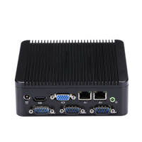 Mini-ordinateur Qotom Q190P avec processeur Quad Core J1900, 4 ports RS232, double LAN, mini-ordinateur de bureau sans ventilateur
