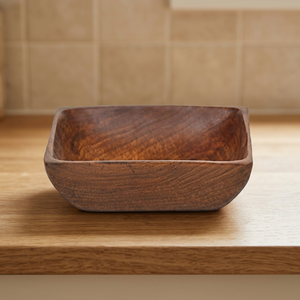 Ensemble de 2 bols à bonbons et desserts en bois pour la décoration de la maison pour les fêtes de Noël, forme personnalisée, écologiques, vintage, faits à la main, polis - Product Image 1