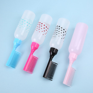 Hair <b>Dyeing</b> Bottle With Measuring Scale And Comb Attachment For Even Coloring All Hair Types Plastic PE <b>Material</b> - Product Image 3