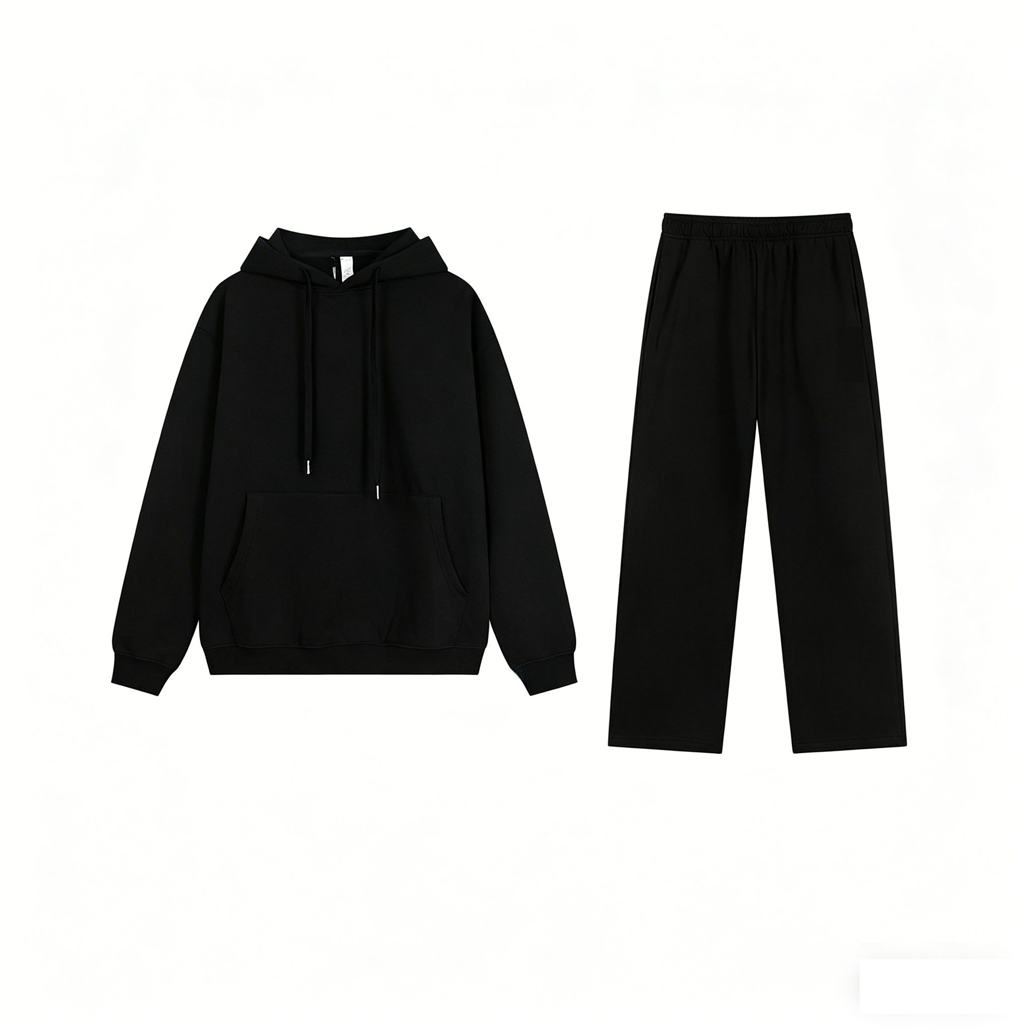 black hoodie set-straight