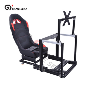 GY075 Matériau en acier haute résistance encadré noir Sim Race Cockpit <span class=keywords><strong>Simulateur</strong></span> <span class=keywords><strong>de</strong></span> <span class=keywords><strong>conduite</strong></span> Volant <span class=keywords><strong>de</strong></span> course Chaise <span class=keywords><strong>de</strong></span> jeu pour <span class=keywords><strong>Xbox</strong></span> 360 - Product Image 1