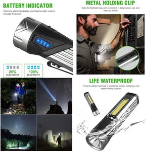 <span class=keywords><strong>Top</strong></span> xếp hạng <span class=keywords><strong>LED</strong></span> COB đèn pin với clip từ làm việc ánh sáng xách tay có thể sạc lại EDC đèn pin cho cắm trại HL-1309 - Product Image 6