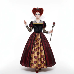 European and American Halloween Cosplay <strong>Red</strong> Heart Princess <strong>Queen</strong> Alice's Adventures in Wonderland Poker <strong>Red</strong> Peach <strong>Queen</strong> Dress - Product Image 2