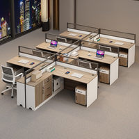 Ensemble de table et chaises de bureau pour personnel, design simple et moderne, pour 2/6 personnes, bureau en L insonorisé, surface en panneau artificiel MBL-Desk