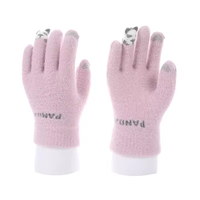 Gants de cyclisme chauds pour femmes, automne-hiver, à doigts entiers, avec peluche et épaississement en forme de cœur, compatibles écran tactile