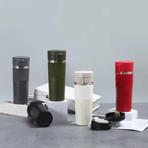 Gobelet à café de voyage à double paroi 380/500ml, gobelet isolé en acier inoxydable, tasses tasses pour café et boissons