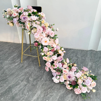 Guirlande florale et couronnes de roses artificielles de luxe LANJO, couleur ivoire, pour centre de table de mariage, décoration d'événements et de fêtes