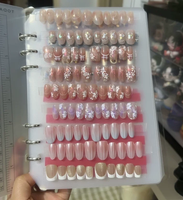 Album de présentation et de rangement pour capsules d'ongles A5 A4 A6, avec feuilles plastiques, en carton givré, outil de manucure et de nail art