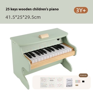 Piano en <span class=keywords><strong>bois</strong></span> pour enfants clavier guitare jouet à piles cadeau pour bébé enfant en bas âge garçon fille maison débutant cadeau d'anniversaire - Product Image 2