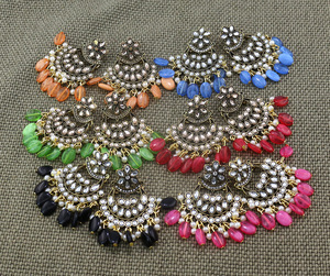 Bijoux Ethniques Vintage Femme Boho Bohème Jhumka Indien Rétro Pendants Tassel Perle Boucles d'Oreilles Pour Femmes - Product Image 3