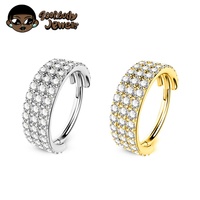 Perhiasan mewah mewah perhiasan tubuh Titanium manset hidung anting Helix tindik tulang rawan Tragus hidung cincin untuk wanita