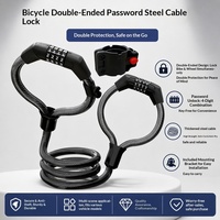 Cadenas à câble en acier à combinaison à quatre chiffres à double tête pour vélos et trottinettes électriques ; Antivol à câble avec fixation intégrée