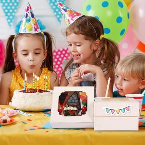 กล่องคุกกี้, กล่องเบเกอรี่8x8x2.5นิ้วพร้อมหน้าต่าง<span class=keywords><strong>2</strong></span>สไตล์สำหรับช็อคโกแลตสตรอเบอร์รี่, พาย, ขนม, ขนม, เค้ก - Product Image 5