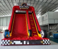 Château gonflable géant sur le thème de la course automobile, taille personnalisable, rouge, facile à installer, pour enfants et adultes, marque Reddy