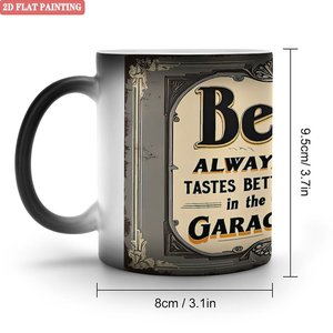 Custom Printed Blank Mug Frosted Black 11oz <b>Ceramic</b> Heat Sensitive <b>Cup</b> - Product Image 1