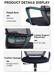 Modern Design <strong>Cheap</strong> Price Sale Comfortable Black Mesh Swivel Office Staff Work Computer Desk <strong>Comfy</strong> Net Guest Office <strong>Chair</strong> - Product Image 3