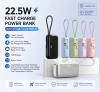 Batterie externe capsule OEM 10000mAh, mini chargeur portable de poche, charge rapide PD22.5W, logo personnalisé, vente en gros