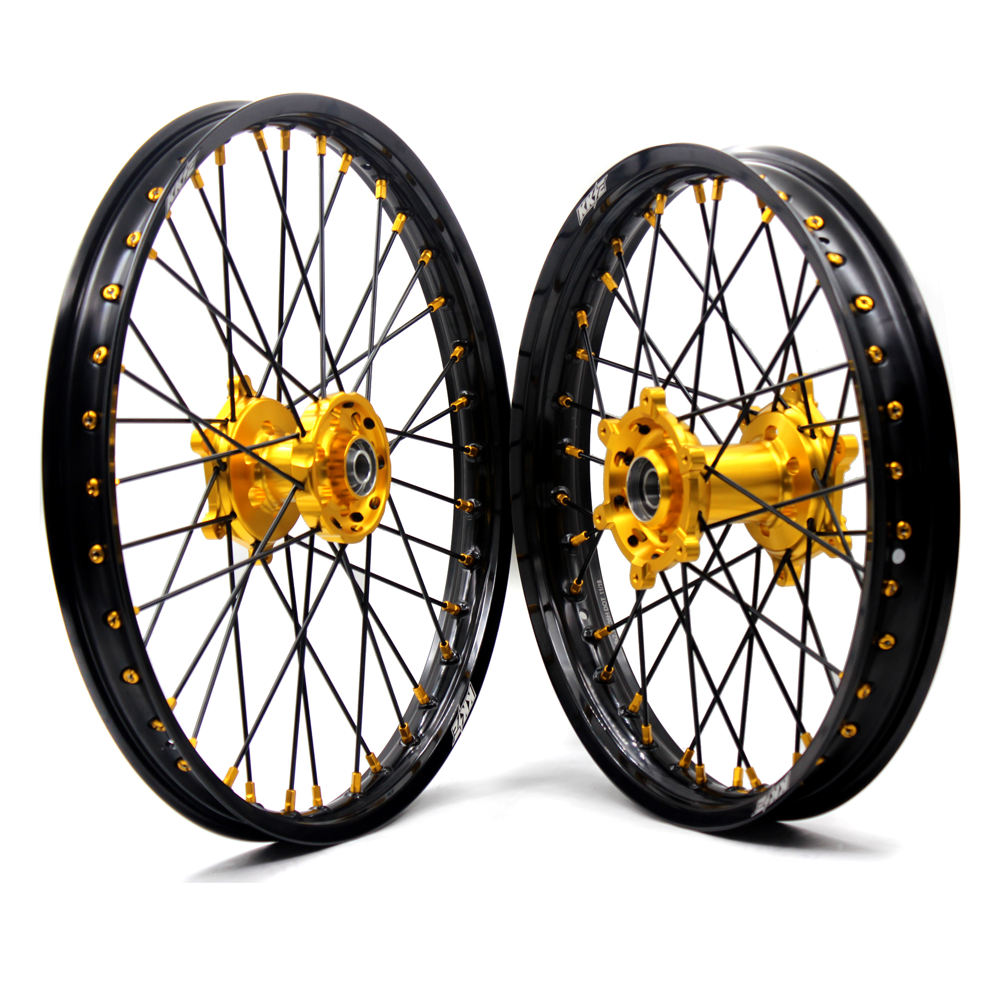 KKE мотоцикл 21/19 мотоцикл гоночный провод MX колеса Набор совместимый с SUZUKI RMZ250 RMZ450 Золотой концентратор/соска черный обод/спицы