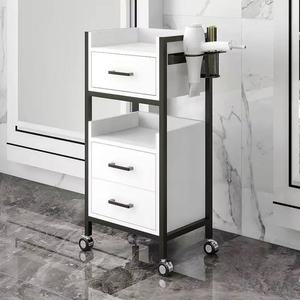 Venta directa de fábrica: Carro de peluquería portátil de alta calidad para salón de belleza, negro y dorado - Product Image 2