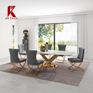 <span class=keywords><strong>Chaise</strong></span> de salle à manger élégante et confortable en <span class=keywords><strong>velours</strong></span> <span class=keywords><strong>noir</strong></span>, pieds en métal dorés en forme de X, meubles de salle à manger - Product Image 2