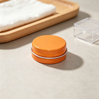 Boîte en métal orange de luxe 15g, pot en aluminium pour crème cosmétique, baume, bougie, emballage avec couvercle à vis, logo personnalisé