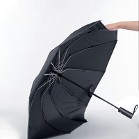 Parapluie inversé réfléchissant personnalisé avec logo, entièrement automatique, portable, pour extérieur, imperméable 210T