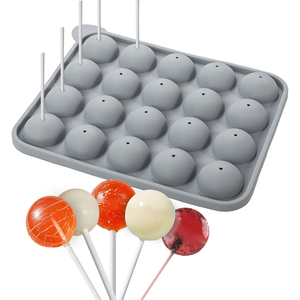 20 Cavity Food Grade Silikon Kuchen form Kreis Lollipop Cupcake Backform Kuchen Pop Stick Form Tablett für Party - Product Image 1