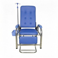 Fauteuil de flebotomie avec poteau IV réglable, chaises inclinables pour salle d'attente avec panier de rangement pour clinique, hôpital, soins infirmiers