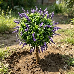 Soft Fragrant Round Lavender Floral Orb with solid <b>ground</b> <b>stake</b> base <b>for</b> garden lawn roadside villa courtyard fresh - Product Image 6