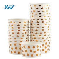 Groothandel Afhaalvoedsel Verpakking Custom Witte Kraft Soep Kom Ijs Cup Papier Hete Soep Beker Met Geventileerde Platte Deksel