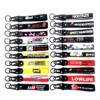 En gros, porte-clés en métal culturel JDM, pendentif anti-perte, sangle de poignet anti-perte en PVC tressé, porte-clés mousqueton, en stock