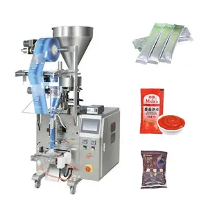 Automatic Continuous Food Water Plastic Poly Paper Bean Tea Sauce Bag Side Heat Sealer Vacuum Filling Sealing Packaging Machine