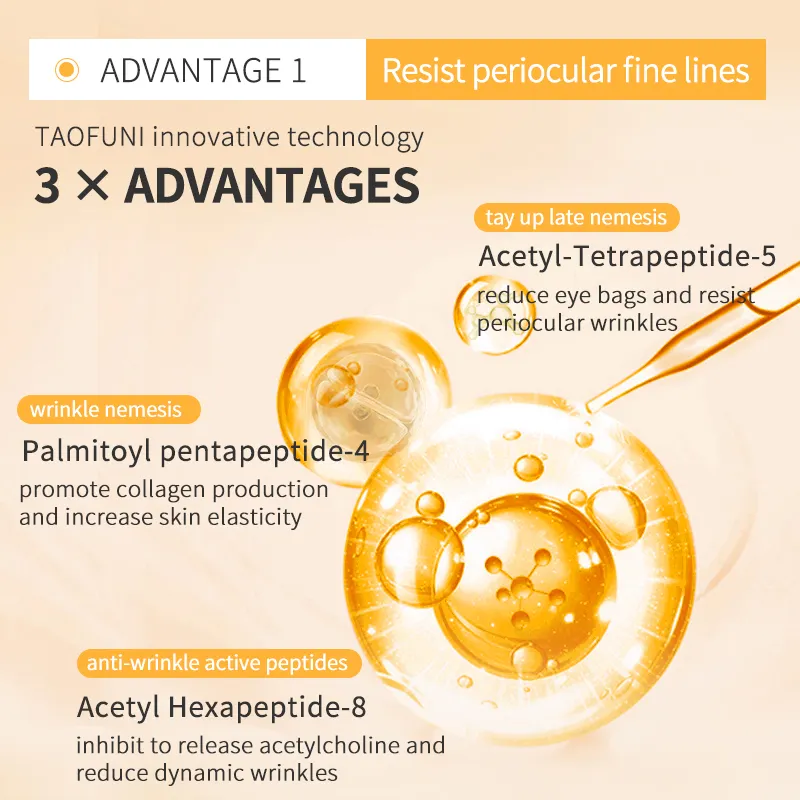 Polipeptide crema per gli occhi anti-rughe crema per gli occhi anti-invecchiamento per gli occhi idratare illuminare il tono della pelle riparazione e lenire