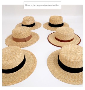 Sombrero de Paja Natural Tejido a Mano, Estilo Panamá, para Mujer, Estilo Francés y Británico, para Vacaciones de Verano en la Playa, con Ala Ancha - Product Image 6