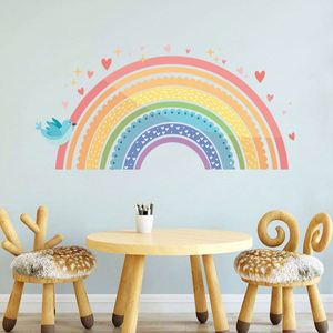 Pegatinas de Pared de PVC con Diseño de Arcoíris Personalizadas, Calcomanías de Vinilo Autoadhesivas Impermeables para Habitaciones Infantiles, Decoración Removible para el Hogar - Product Image 3