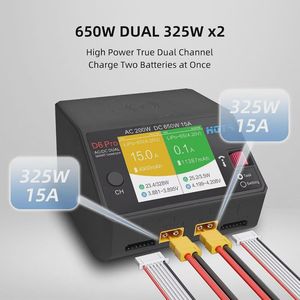 เครื่องชาร์จแบตเตอรี่ลิเธียมโพลิเมอร์แบบสองช่องสัญญาณอิสระ รุ่น D6 AC 100-240V PRO ชาร์จได้ทั้งแบบสองช่องและแบบบาลานซ์ รองรับ 2s 6s สำหรับชิ้นส่วนรถแข่ง RC - Product Image 4