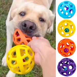 Evcil Köpekler İçin Doğal Kauçuktan Yapılmış İnteraktif Oyuncak Top, Yavru Köpek Eğitimi ve Diş Temizliği İçin Zil İle - Product Image 2