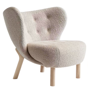 Poltrona in ciniglia stile Teddy di design nordico, modello Little <span class=keywords><strong>Petra</strong></span>, sedia moderna a due posti con gambe in plastica per soggiorno, camera da letto, hotel - Product Image 1