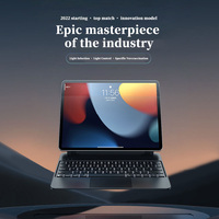 Clavier tablette ultra-fin Uogic pour iPad 10.9/11/12.9 avec rétroéclairage RGB sans fil, pavé tactile et support pour stylet