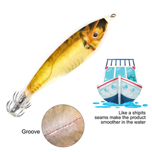 NUEVO 90mm 16G Glow Wooden Shrimp Egi Squid Septlefish Bait con Japan Tube Hook Ganchos De Pesca De Calamar - Product Image 6
