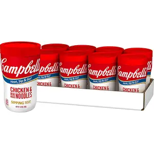 Campbell's Soup on the Go Chicken & Mini Round Noodles Soup, 10.75 oz [8-Cups]