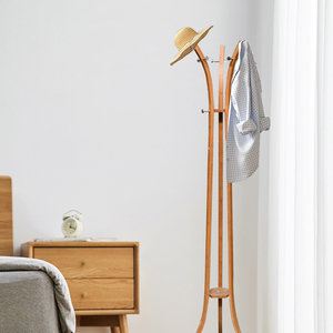 Hooks Wooden Standing Coat Rack,Coat Stand Restaurants Free Standing,Tree in Corner, Hat <b>Hanger</b> & Coat Racks Stand Organizer - Product Image 3