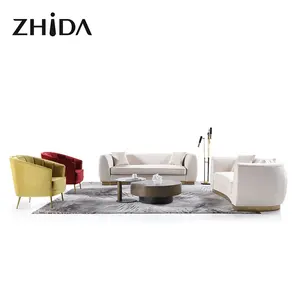 Hot Sale Luxury Home Furniture Villa Living Room Sofas Italian Design Sectional Sofa Set Modern Office Luxury Furniture Sofa Set