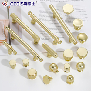 LGDIS Gold Cabinet Handles Bar <b>Knobs</b> Aluminum Alloy Minimalist Wardrobe Drawer Hardware - Product Image 1