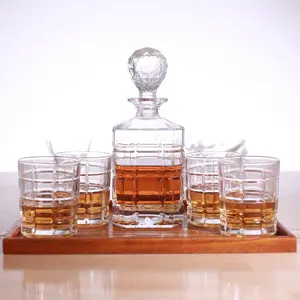 Grosir Whiskey Decanter dan Gelas Tumbler Bar Hadiah Set untuk Anggur Wiski Scotch atau Vodka