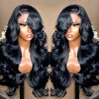 Wig Rambut Asli India Tanpa Lem Model Body Wave, Lace Front Transparan HD Lace 360 Full Lace, Wig Rambut Virgin Lace Frontal