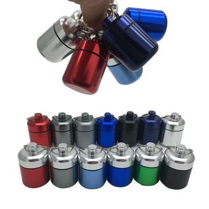 Small Portable Waterproof Metal Pill Holder Keychain Travel Pill Container Daily Box Organizer for Office Promotional Pill Boxes