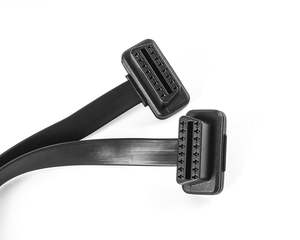 Connettore OBD 2 1ft/30cm basso profilo 26AWG in rame flessibile per autoveicoli cablaggio doppio femmina 16pin maschio sicuro GPS tutto OBDii - Product Image 4