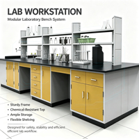 Muebles de Laboratorio Modulares Resistentes a Ácidos y Álcalis, Tipo Isla, para Pruebas Industriales y Laboratorios Químicos, Venta al Por Mayor